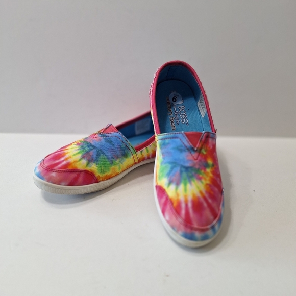 Sketchers Bob's Poppy Tie Dyed Bohemian Hippie Boho Hype Slip On Sneakers Size 6 - Picture 3 of 13